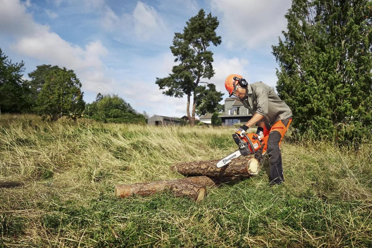 man chopping wood